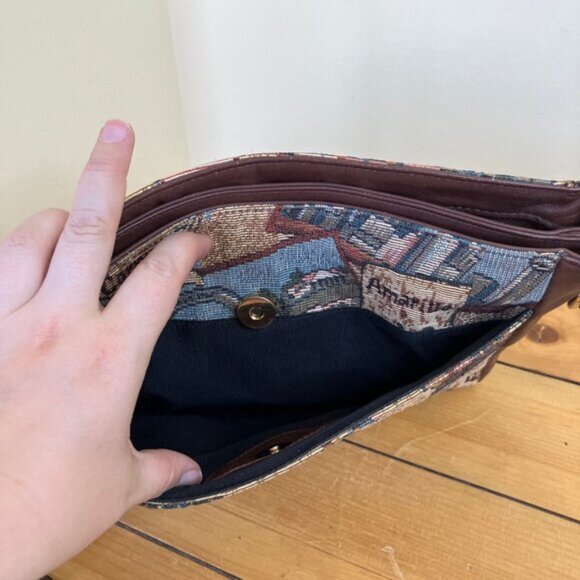 SAS Texas Tapestry Organizer Purse Shoulder Bag Amarillo El Paso Vintage Y2K - Picture 9 of 14